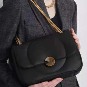 Gold Chain Rectangle Puffer Handbag