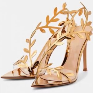 Stunning Gold Leaf Patent Stiletto