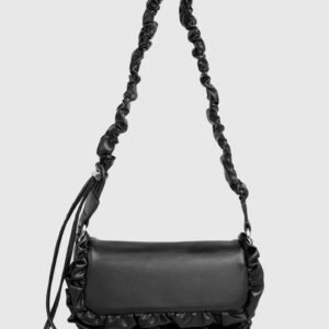 Pleated Trim Unique Handbag
