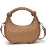 Woven Texture Crescent Handbag
