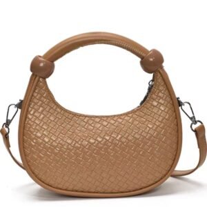 Woven Texture Crescent Handbag
