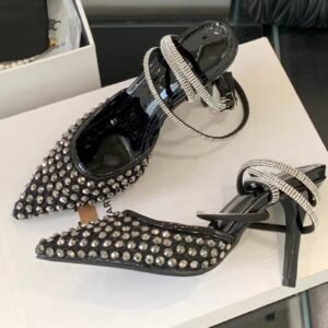 Pointed Faux Rhinestone Stiletto Heels